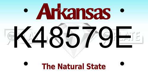 K48579E Arkansas License Plate