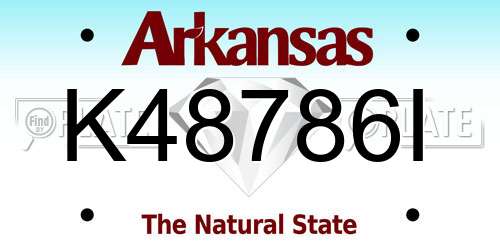 K48786I Arkansas License Plate