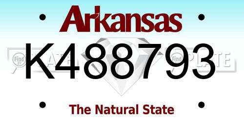 K488793 Arkansas License Plate