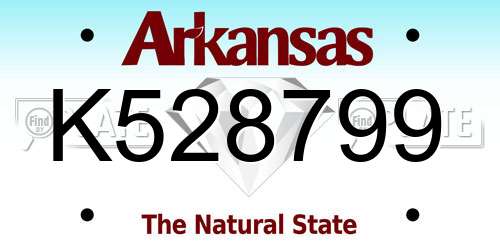 K528799 Arkansas License Plate