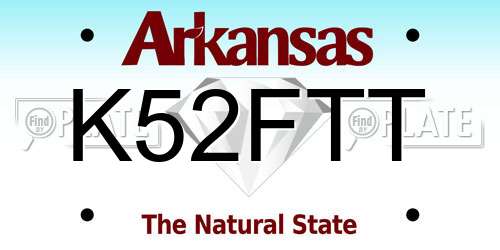 K52FTT Arkansas License Plate
