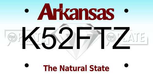 K52FTZ Arkansas License Plate