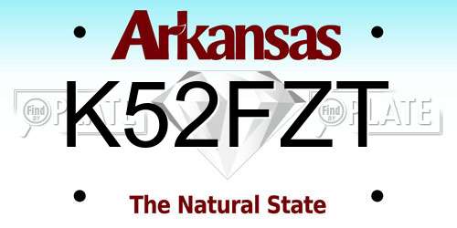 K52FZT Arkansas License Plate