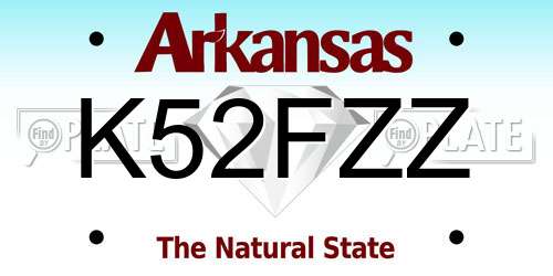 K52FZZ Arkansas License Plate
