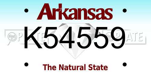 K54559 Arkansas License Plate