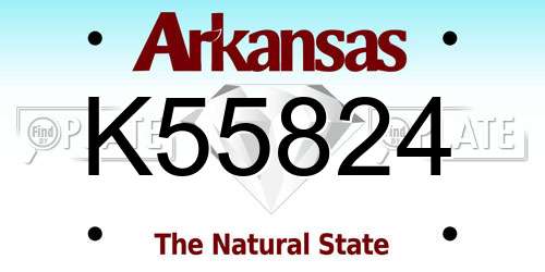 K55824 Arkansas License Plate