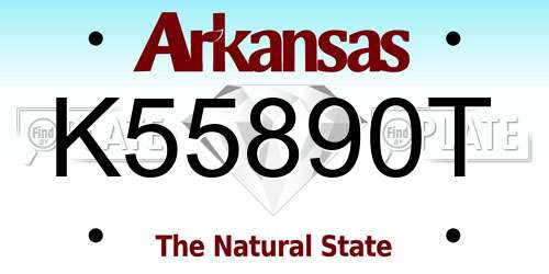 K55890T Arkansas License Plate