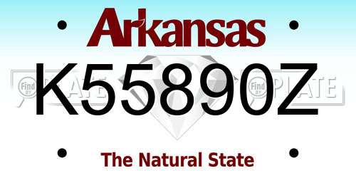 K55890Z Arkansas License Plate