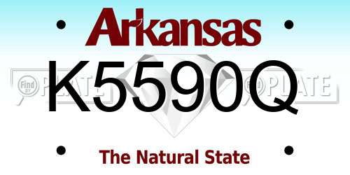 K5590Q Arkansas License Plate