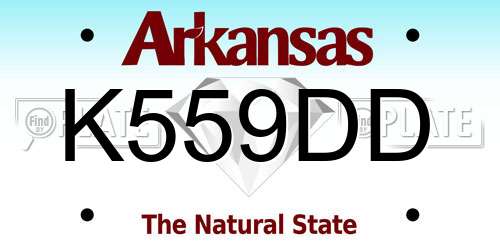K559DD Arkansas License Plate