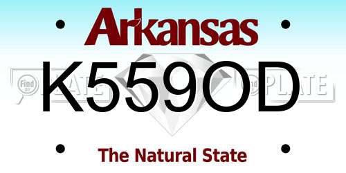 K559OD Arkansas License Plate