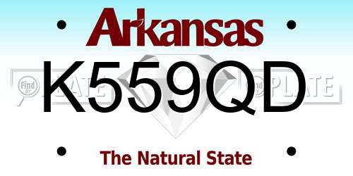 K559QD Arkansas License Plate
