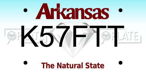 K57FTT Arkansas License Plate