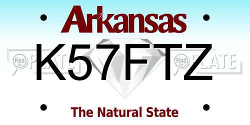 K57FTZ Arkansas License Plate