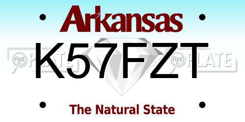 K57FZT Arkansas License Plate