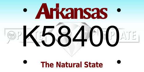 K58400 Arkansas License Plate