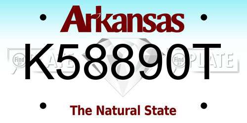 K58890T Arkansas License Plate