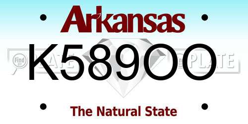 K589OO Arkansas License Plate