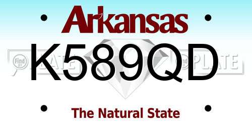 K589QD Arkansas License Plate