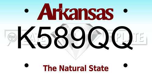 K589QQ Arkansas License Plate