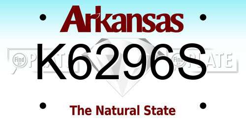 K6296S Arkansas License Plate