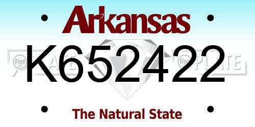 K652422 Arkansas License Plate