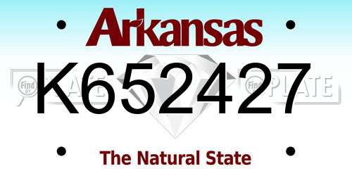 K652427 Arkansas License Plate