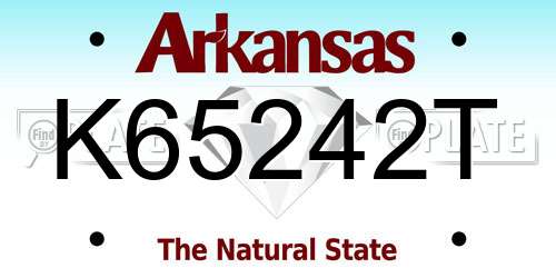 K65242T Arkansas License Plate
