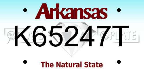 K65247T Arkansas License Plate