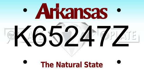 K65247Z Arkansas License Plate