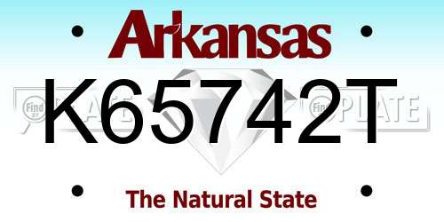 K65742T Arkansas License Plate