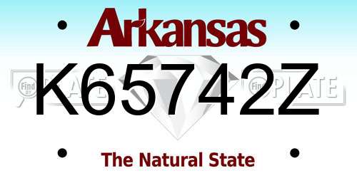 K65742Z Arkansas License Plate