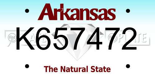 K657472 Arkansas License Plate