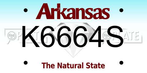 K6664S Arkansas License Plate