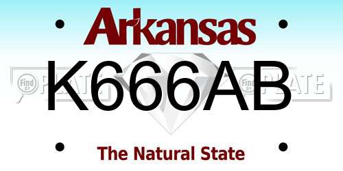 K666AB Arkansas License Plate