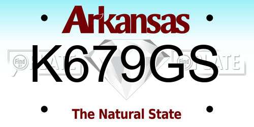K679GS Arkansas License Plate