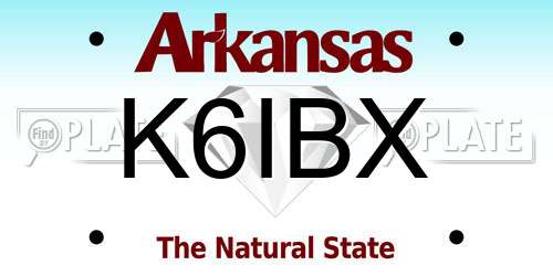 K6IBX Arkansas License Plate
