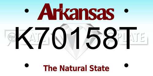 K70158T Arkansas License Plate