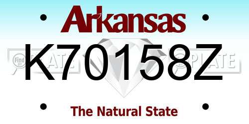 K70158Z Arkansas License Plate