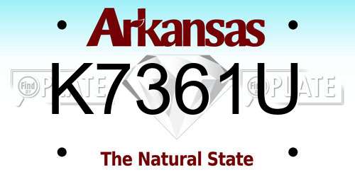 K7361U Arkansas License Plate