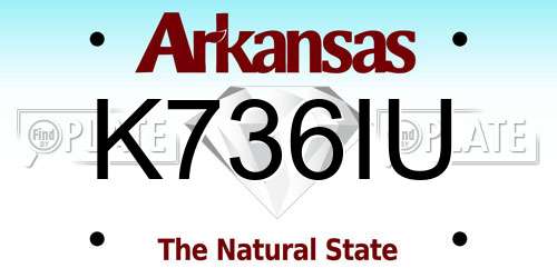 K736IU Arkansas License Plate