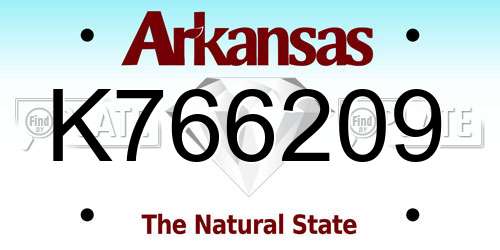 K766209 Arkansas License Plate