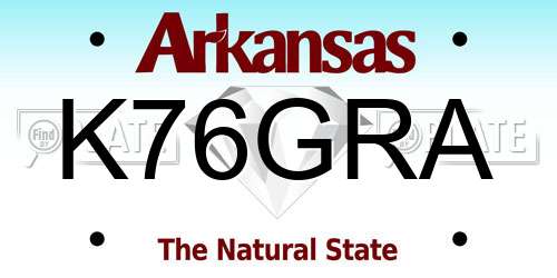 K76GRA Arkansas License Plate