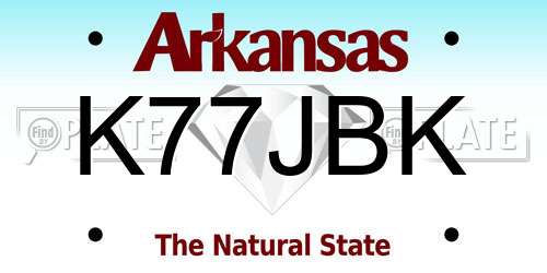 K77JBK Arkansas License Plate