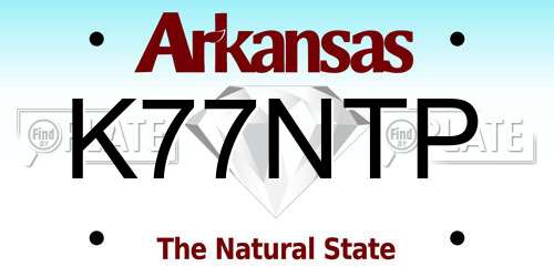 K77NTP Arkansas License Plate
