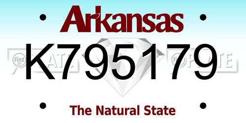 K795179 Arkansas License Plate