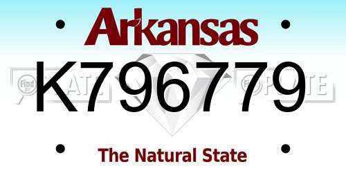 K796779 Arkansas License Plate