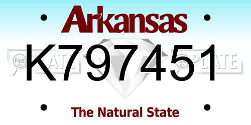 K797451 Arkansas License Plate
