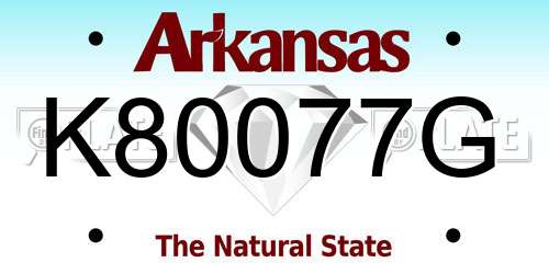 K80077G Arkansas License Plate