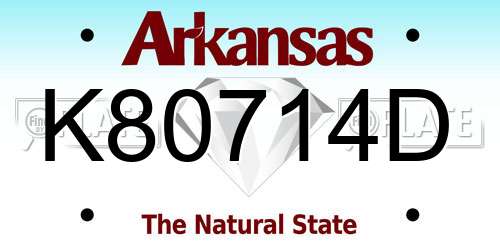 K80714D Arkansas License Plate